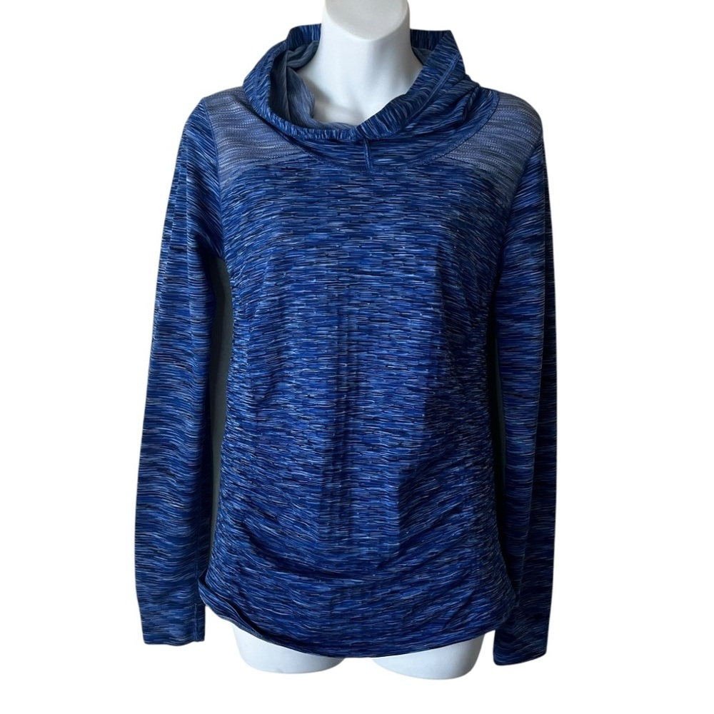 Athleta S Radiance blue space-dye pullover hoodie size M